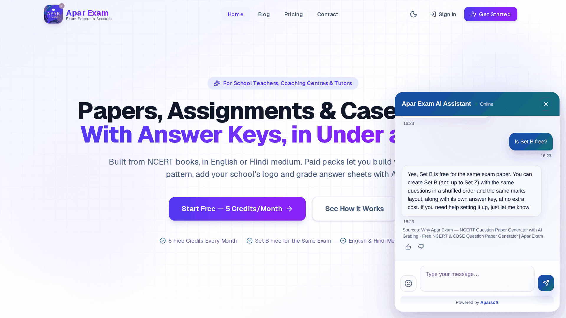 Apar Chatbot: It reads your website, then answers visitors from it.